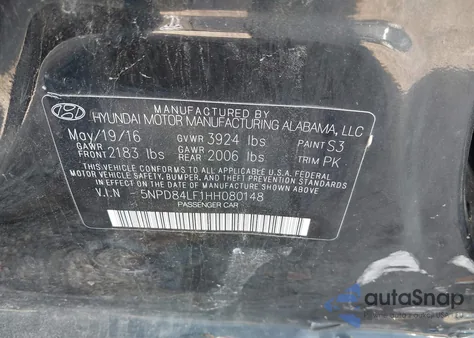 2017 Hyundai Elantra Se z USA, uszkodzony, nr VIN 5NPD84LF1HH080148